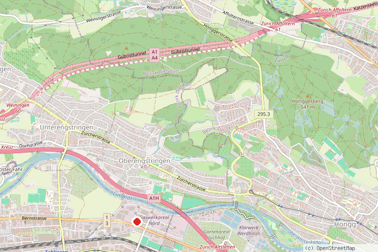 Karte mit der Lage von Kletterzentrum Gaswerk Schlieren