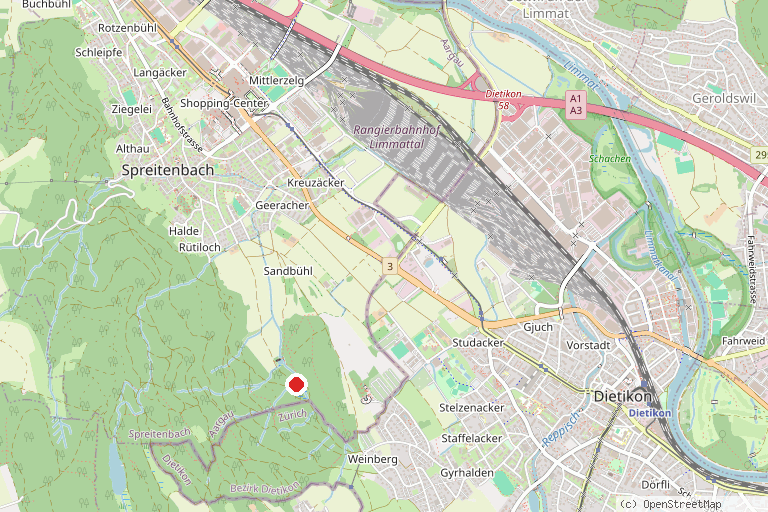 Karte mit der Lage von Franzosenweiher