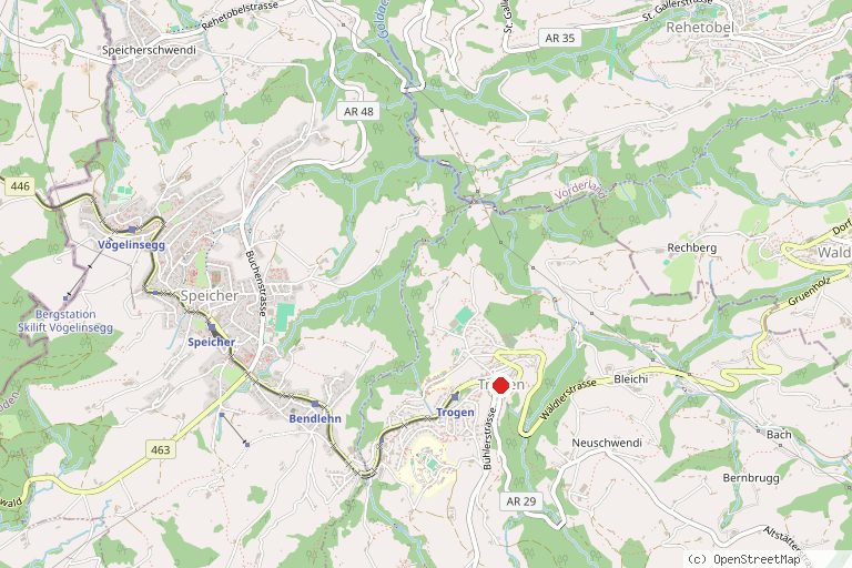 Karte mit der Lage von Landsgemeindeplatz Trogen