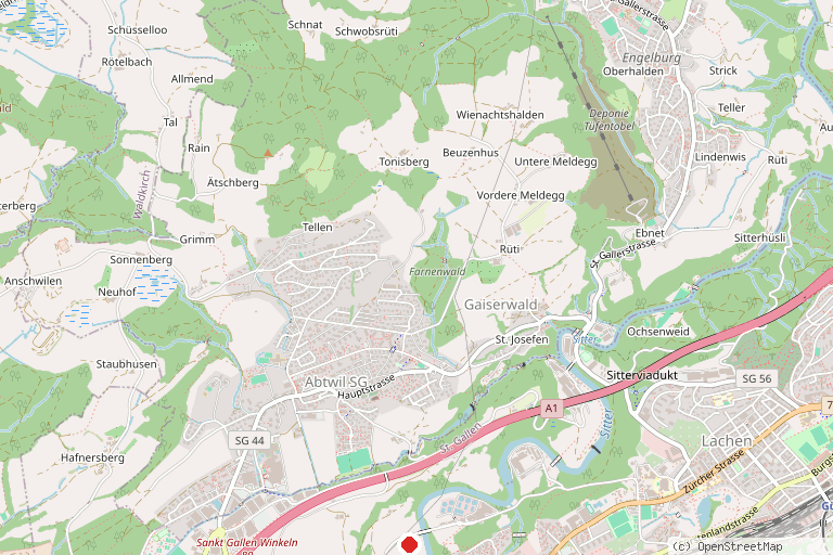 Karte mit der Lage von OpenAir St. Gallen