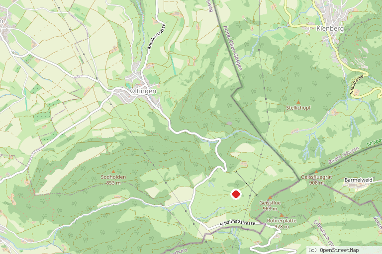 Karte mit der Lage von Sternwarte Schafmatt