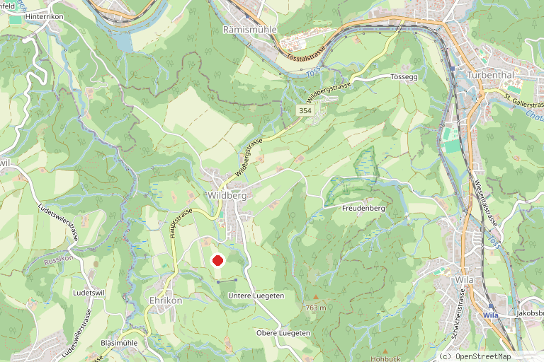 Karte mit der Lage von Skilift Schafbüel Wildberg