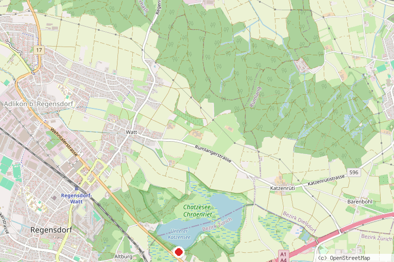 Karte mit der Lage von Dampfbahn Katzensee