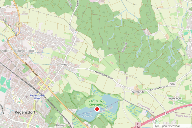 Karte mit der Lage von Katzensee