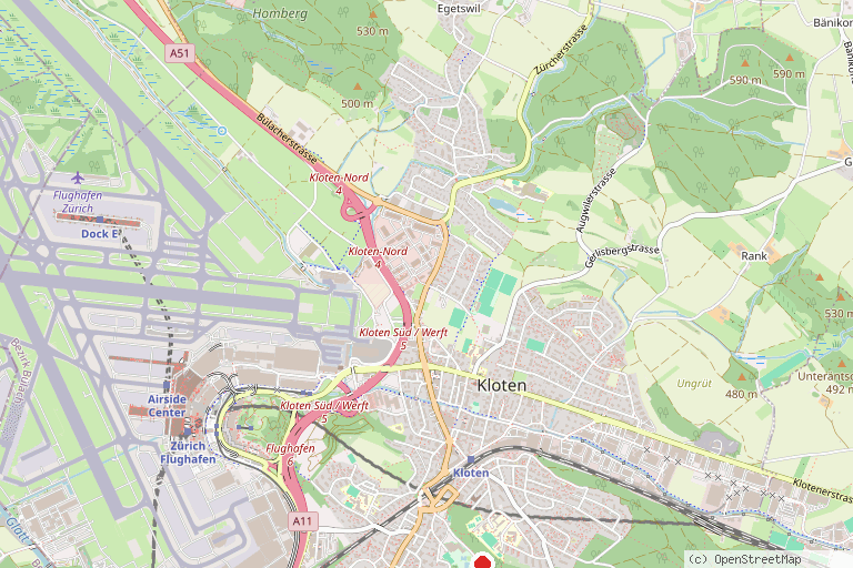 Karte mit der Lage von Seilpark Zürich