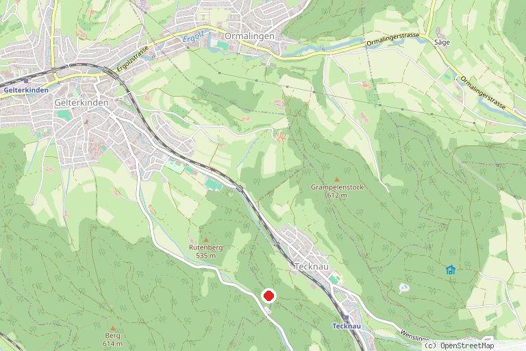 Karte mit der Lage von Burgruine Scheidegg