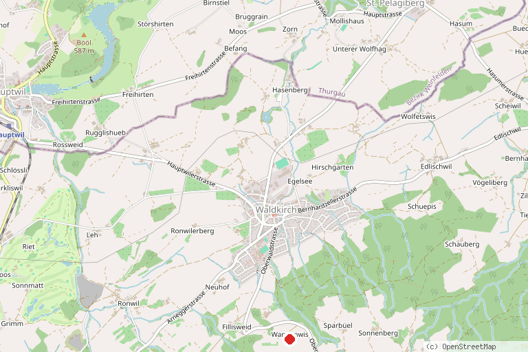 Karte mit der Lage von Erlebnis-Bauernhof Wannenwis