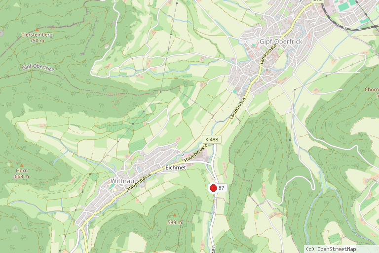 Karte mit der Lage von Erlebnishof Erlenhof Wittnau