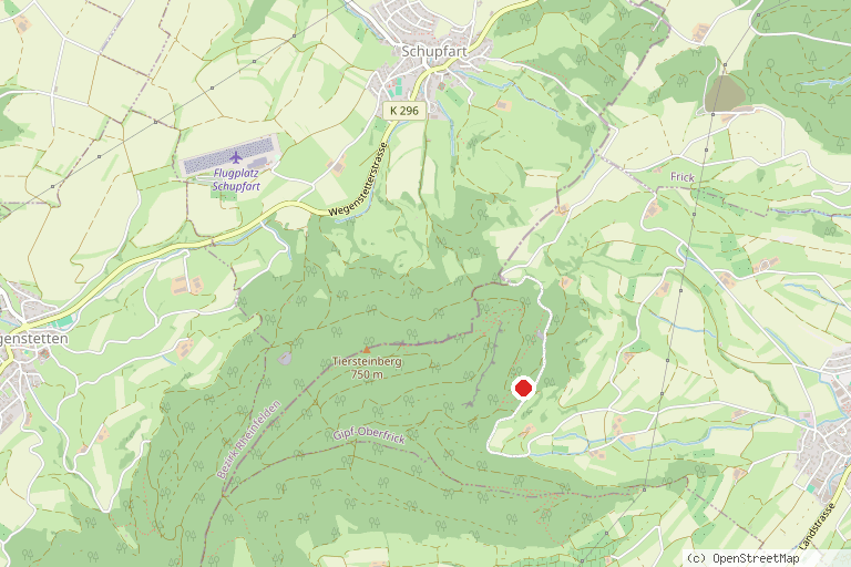 Karte mit der Lage von Burgruine Alt-Thierstein