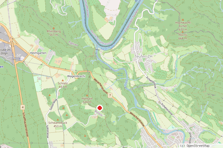 Karte mit der Lage von Aussichtsturm Petersboden