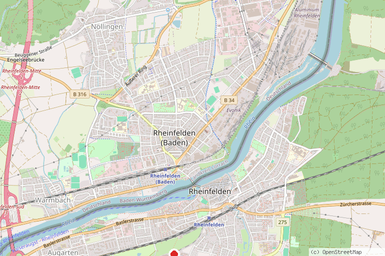 Karte mit der Lage von Feldschlösschen Brauwelt