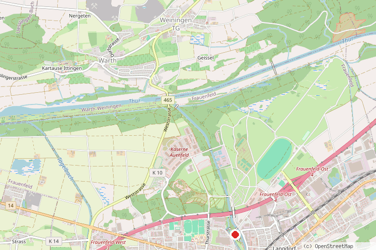 Karte mit der Lage von Murg-Auen-Park Frauenfeld