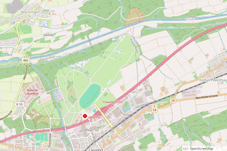 Karte mit der Lage von Openair Frauenfeld