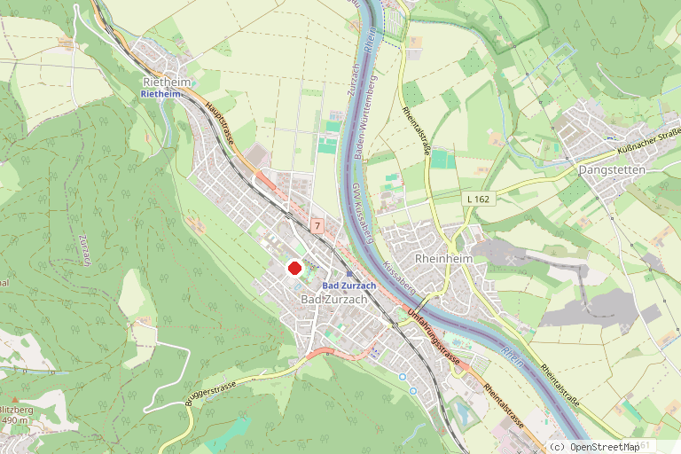 Karte mit der Lage von Thermalbad Zurzach
