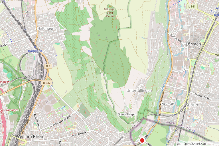 Karte mit der Lage von Naturbad Riehen