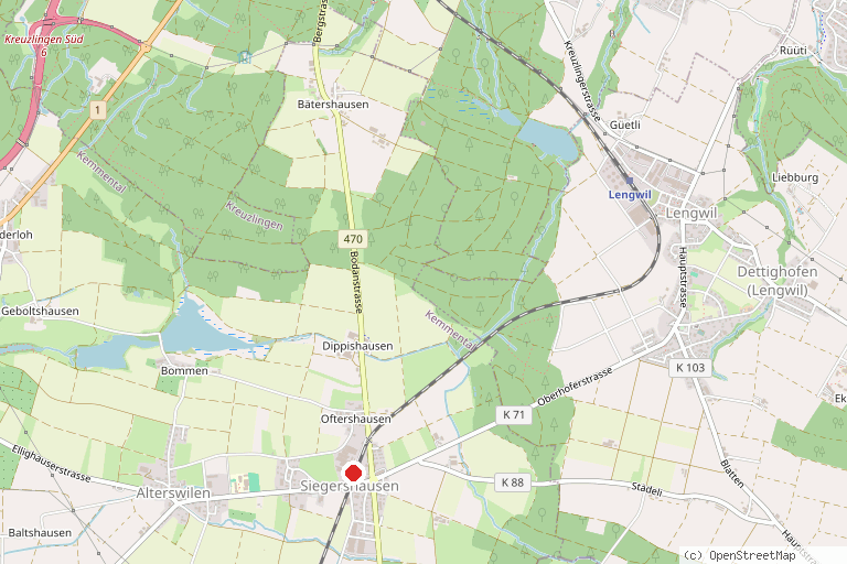 Karte mit der Lage von Planetenweg Kreuzlingen
