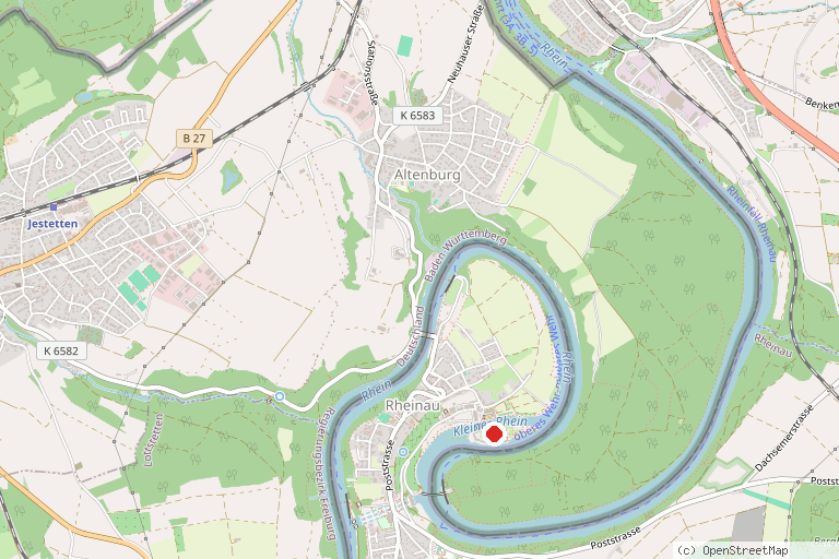 Karte mit der Lage von Klosterinsel Rheinau