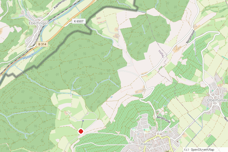 Karte mit der Lage von Skilift Egg Hallau