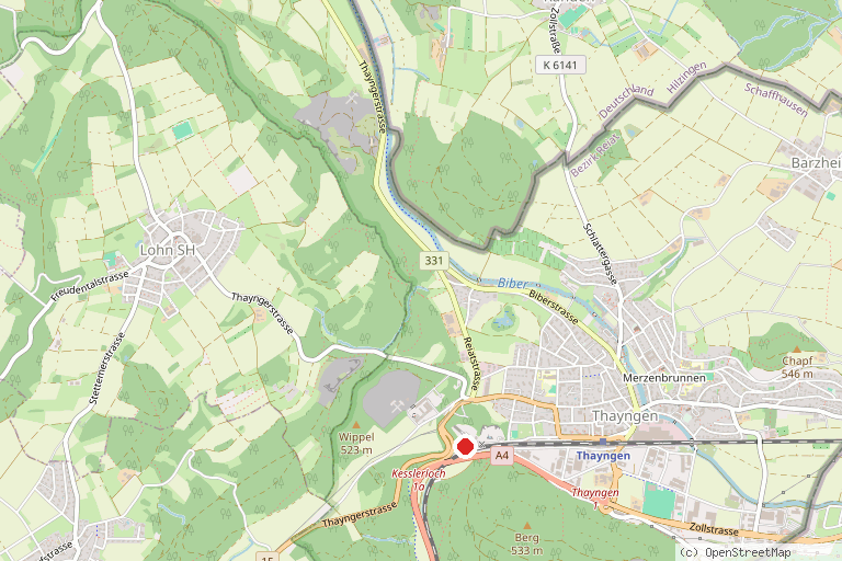 Karte mit der Lage von Kesslerloch